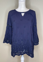 Alice Blue For Stitch Fix Women’s Long Sleeve Lace Blouse Size XS In Blue B1 - £14.71 GBP