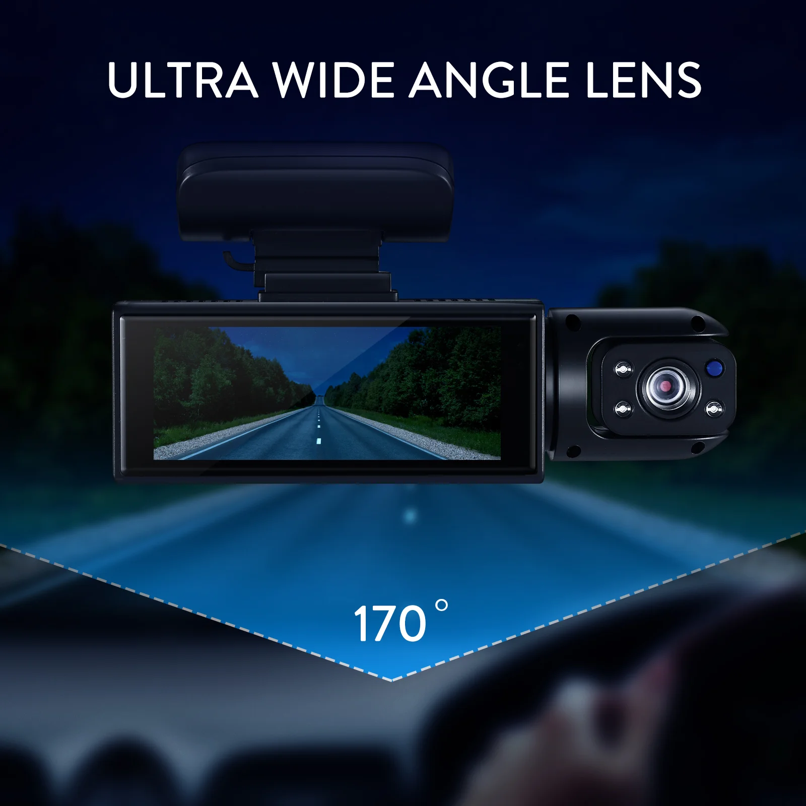 Vorcool Car Dash Cam 1080P Dual Lens Front Rear Camera with G Sensor Loop Reco - £30.15 GBP
