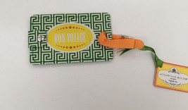 Bon voyage luggage tag green orange Jonathan Adler nifty gifties suitcase tag - $24.75