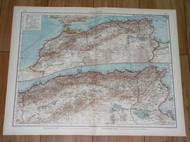 1930 Original Vintage Map Of Morocco Algeria Tunisia Atlas Mountains Africa - £21.87 GBP