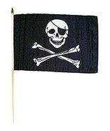 Pirate Black Patch Flag - 12x18 Inch - $5.50