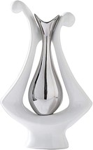 Anding Ceramic Vase Statue Silver Vase White Vase Home, Silver White Vase-99693 - £36.33 GBP