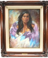 Star Quilt Original Pastel Painting by Carol Theroux 27x23 Frame Mat COA... - $1,280.00