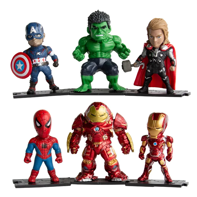 Disney Marvel Action Figure Spiderman Hulk Kids Toys Anime Model Iron Man Thor - £9.71 GBP+