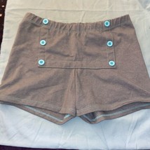 DBK Girls Gray Shorts Size M Waist 26” Gray W/ Turquoise Buttons - £3.92 GBP