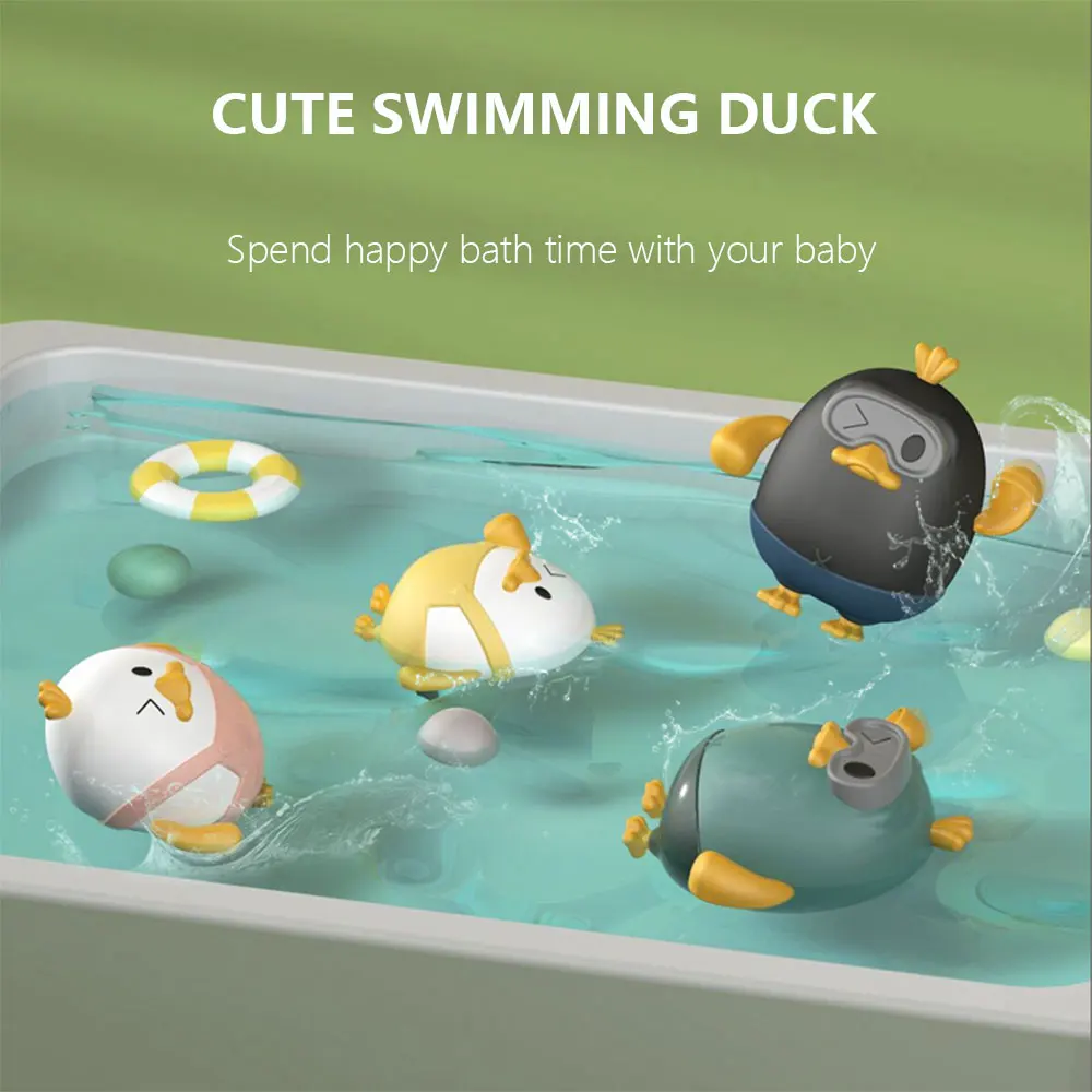 New Summer Children&#39;S Bath Pull String Duckling Water Play Baby Bathroom - $9.67+