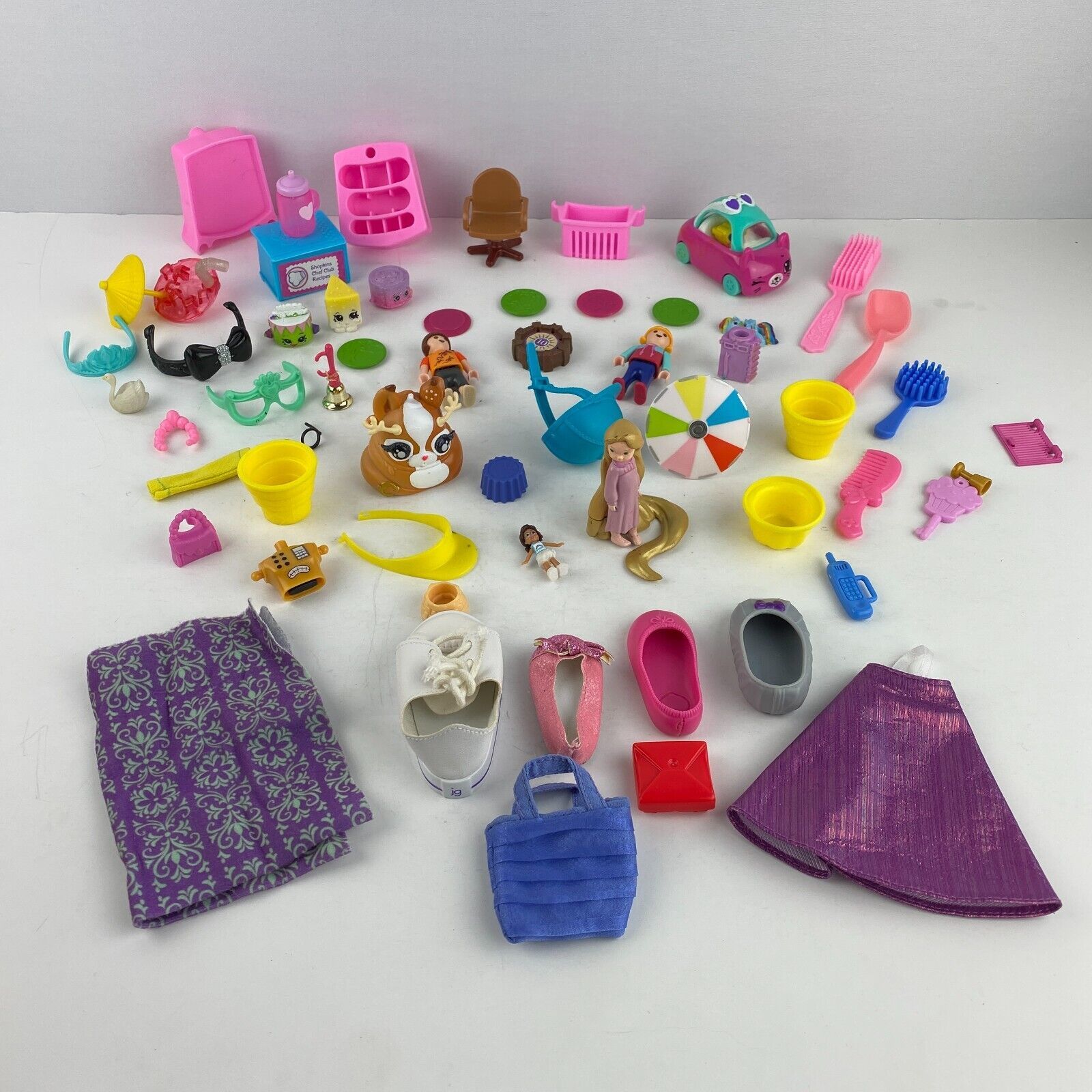 Kids Pretend Play Toy Lot Mix of Many Accessories Playmobil Poopsie Shopkins - $44.99