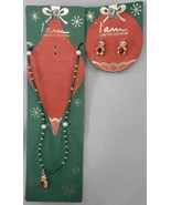 I Am Limited Edition Christmas Holiday Necklace  &amp; Earrings Jewelry 2-Pi... - $418.95 MXN