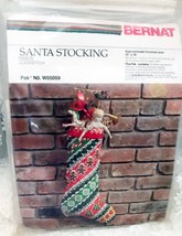 1979 Bernat Santa Stocking Needlepoint Kit #W05059 Complete Kit 10" x 18" - $116.88