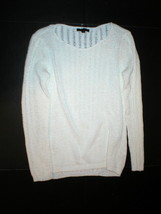 New Stylist Rachel Zoe Open Weave Sweater White Large L Womens Karla Top  - £250.88 GBP