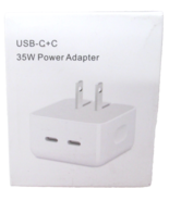 35W Dual Port USB-C Travel Wall Charger for Apple &amp; Android  - White - $12.34
