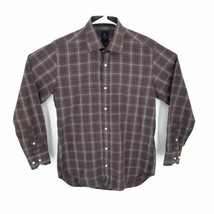 Tailorbyrd Brown/White/Blue Checkered L/S Button Up 100% Cotton Shirt Me... - £17.07 GBP