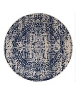 Vintage Collection-Lilith BLUE 94&quot; Round Rug 94 Diameter Stain-Resistant - $1,627.68 MXN