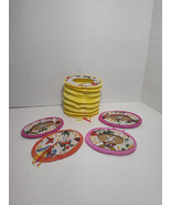Lot of 5 - 5&quot;  VINTAGE CHINESE PAPER LANTERNS HAND PAINTED FLOWERS &amp; BUT... - $18.80