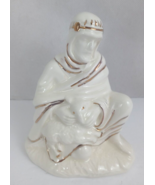 1968 Holland Mold Christmas Nativity Off White &amp; Gold 5&quot; Shepherd - $33.94 CAD