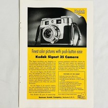 Vtg 1954 Eastman Kodak Signet 35 Camera Ektar Lens Magazine Print Ad 7&quot; x 10&quot; - £5.20 GBP