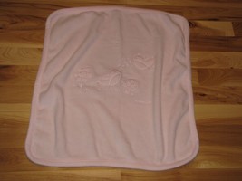 Baby Gap Pink Fleece Bird Flower &amp; Mushroom Baby Girl Blanket - £11.66 GBP