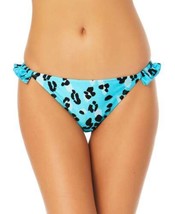 California Waves Juniors Ruffled Hipster Bikini Bottoms, Small, Blue Multi - $29.70