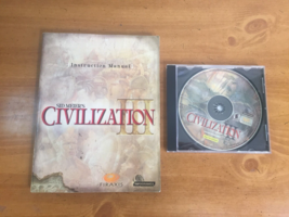 Sid Meiers Civilization III Disc &amp; Manual ONLY -- PC --2001 - Cracked Jewel Case - £12.56 GBP