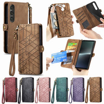 Leather Wallet Flip Case  Sony Xperia 5 1 10 V 10/5/1 IV 10/5III - £41.53 GBP