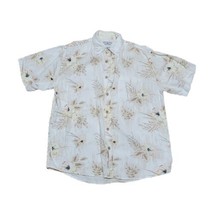 Hawaiian White L Mens Boca Classics BUTTON-UP Shirt MULTI-COLOR Floral Hibiscus - £9.54 GBP