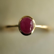 5Ct Red Ruby  925 Sterling Silver handmade 14K Yellow Gold Plated Ring - £54.92 GBP