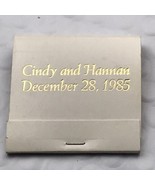 Wedding Matchbook Vintage 80s Cindy And Hannan December 28 1985 - $9.95