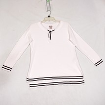 Chico&#39;s Zenergy White Cotton blend Nautical Sweater Long Sleeve Size S C... - £16.77 GBP