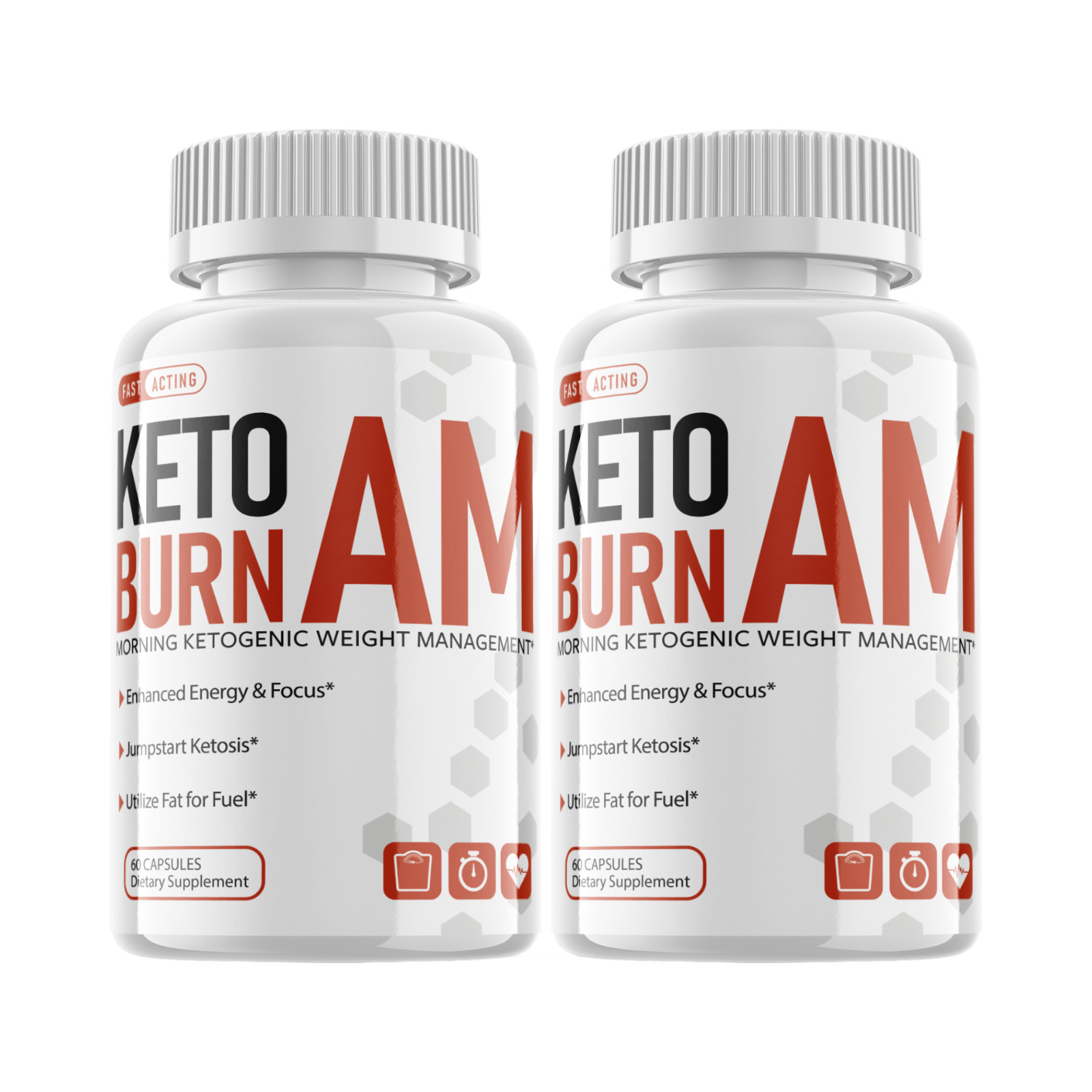 2 Pack Keto Burn AM Pills - Keto Supplement for Weight Loss - 120 Capsules