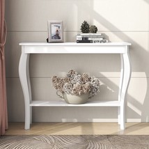 ChooChoo Narrow Console Table, Chic Accent Sofa Table, Entryway Table, White - £76.39 GBP