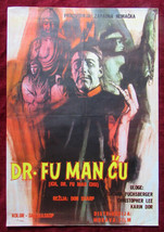 1965 Original Movie Poster The Face of Fu Manchu Christopher Lee Nigel G... - $28.50