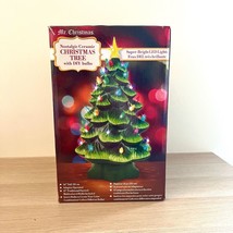 MR CHRISTMAS Green Nostalgic Ceramic Christmas Tree LED Lights 14&quot; NIB - £66.17 GBP
