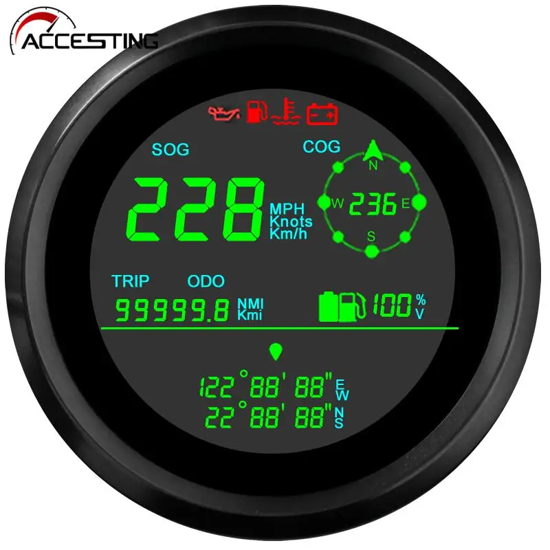 0-299 km/h GPS Speedometer OverSpeed Alarm RPM Gauge Tachometer For Boat - £19.38 GBP+
