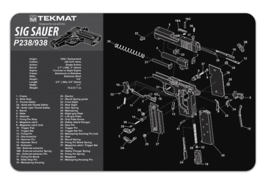 TekMat, For SIG SAUER P238 238 P938 938 Pistol Mat,  11&quot;x17&quot;, Black and ... - £9.69 GBP