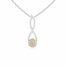 ANGARA Natural Opal Infinity Twist Pendant Necklace in Silver for Women (6mm) - £178.60 GBP+