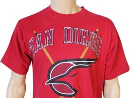 Vtg 90s San Diego Gulls Logo T-SHIRT Medium M Red Ihl Minor League Ice Hockey - £38.82 GBP