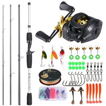 Sougayilang Baitcasting Fishing Rod Kits   4Sections Casting Rod and  Spool Reel - £96.94 GBP