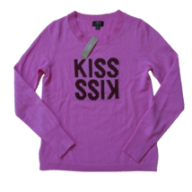 NWT J.Crew Everyday Cashmere in Kiss Vivid Fuchsia Burgundy Crewneck Sweater XS - £55.85 GBP