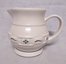 Longaberger Pottery Pitcher Green Woven Traditions 5.75&quot; 1 Quart - £19.60 GBP