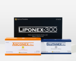 2 Full New set Glutanex 1200mg Glutathione Lipoticin 300mg Asconex 10g V... - £481.94 GBP