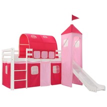 Children&#39;s Loft Bed Frame with Slide Ladder Pinewood 208x230 cm - £283.55 GBP
