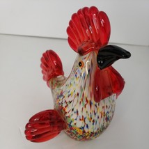 Paperweight Handblown Speckled Rooster Red Wings 6&quot; - £57.47 GBP