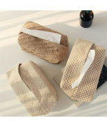 Natural Cotton Linen Rectangular Tissue Box Cover Home Decor Storage For... - £15.17 GBP