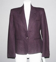 VTG Evan-Picone Dark Plum Wool Blend Classic Career Blazer Wm&#39;s 10 NWT $142 - £31.89 GBP