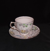 Tuscan Teacup and Saucer Pink With Tulips Bell Flowers Fine Bone China V... - £19.46 GBP