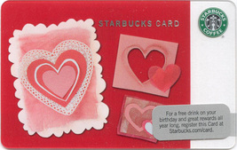 Starbucks 2011 Paper Hearts Collectible Gift Card New No Value - £6.24 GBP