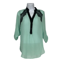 IZ Byer Women&#39;s  3/4 Sleeved V-Neck Mint Green Blouse Size XS - £14.73 GBP