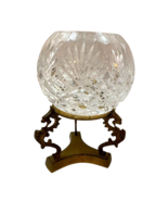 Vintage Crystal Clear Rose Bowl with Solid Brass Dragon Footed Stand - $25.19