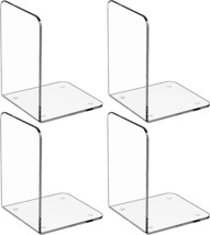 Maxgear Book Ends Clear Acrylic Bookends For Shelves, Non-Skid Bookend,, 2 Pairs - £25.57 GBP