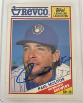Paul Molitor Signed Autographed 1988 Topps Revco Baseball Card - Milwaukee Brewe - £15.72 GBP
